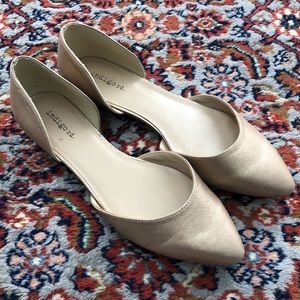 Shimmery gold ballet flats